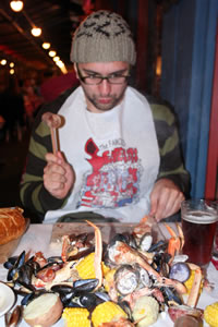 Eating crabs