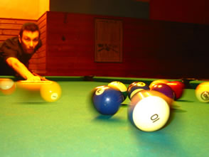 me playing pool at impuls of sound